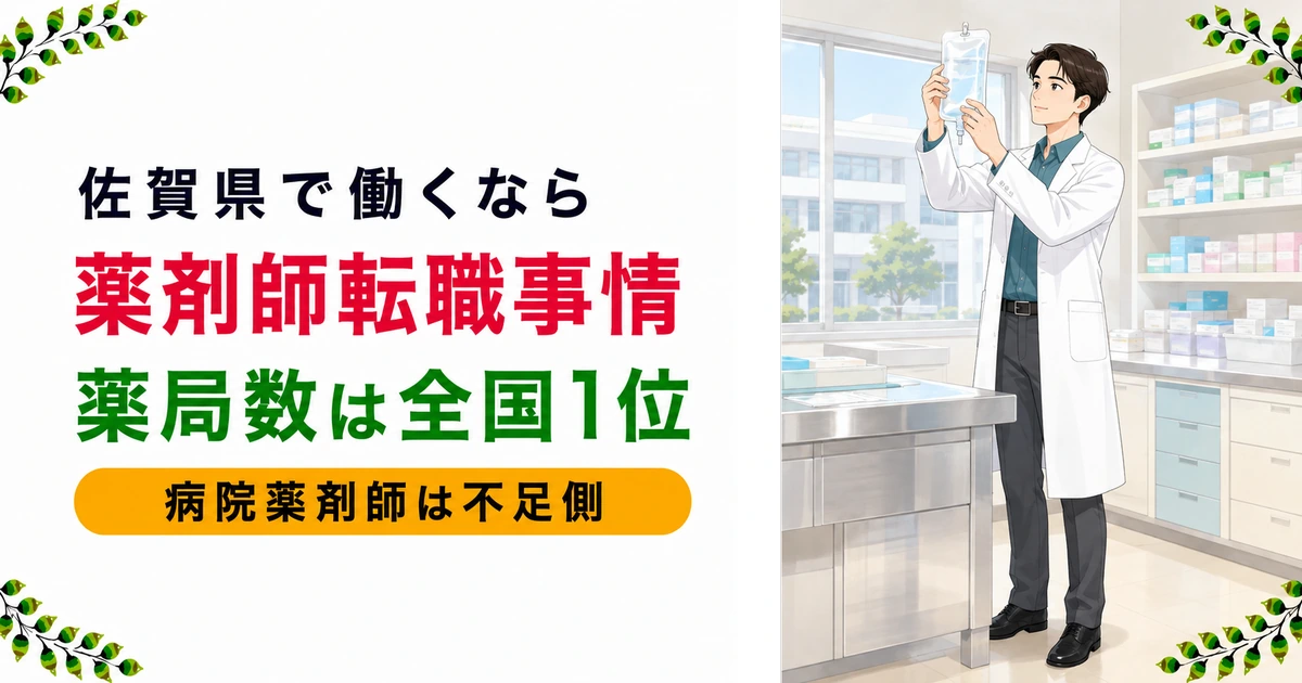 佐賀の薬剤師転職は年収高め?薬局数日本一の理由を現役が解説