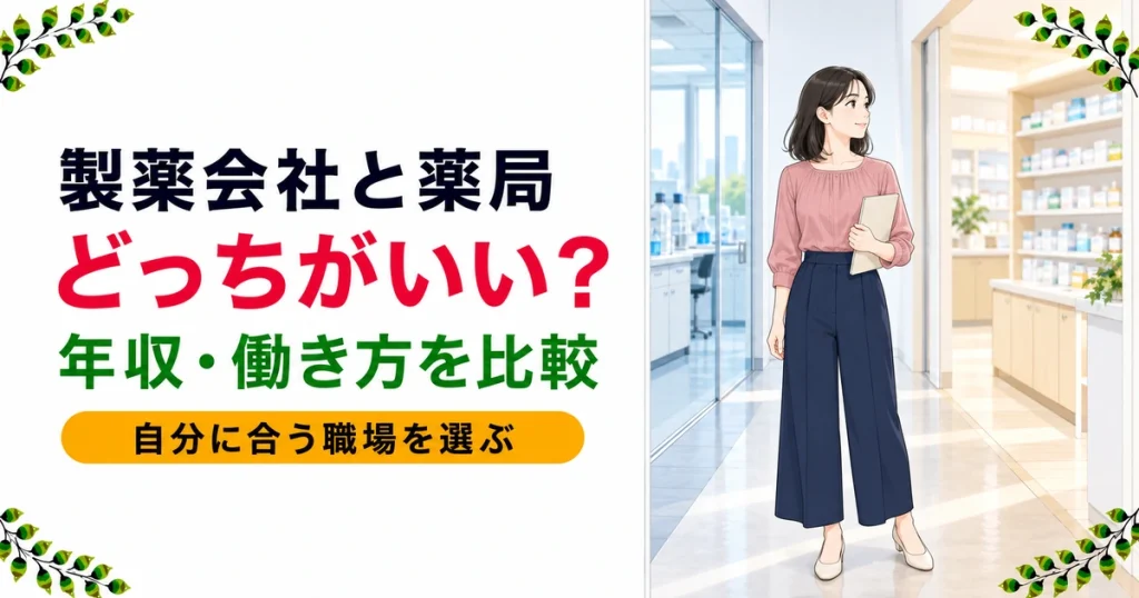 薬剤師は製薬会社と調剤薬局どっちがいい？年収・仕事内容を比較