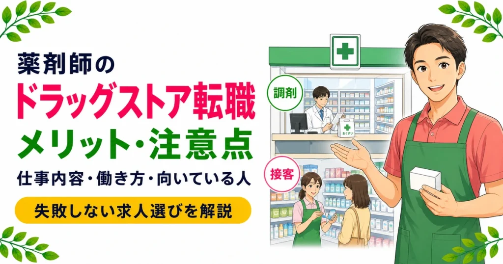 薬剤師がドラッグストアに転職するには？メリット・デメリットと失敗しない方法を解説