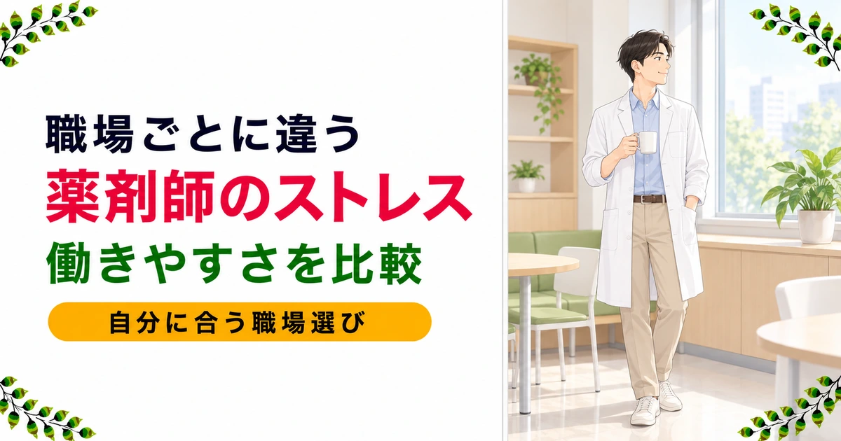 薬剤師の職場別ストレス比較｜働きやすい職場の選び方
