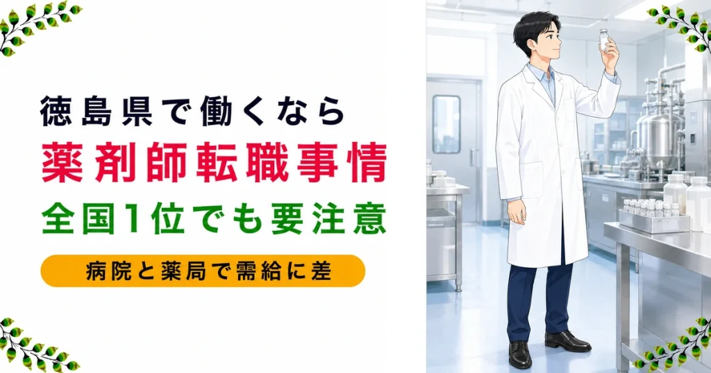 徳島の薬剤師転職｜年収が上がりにくい理由と打開策を現役が解説