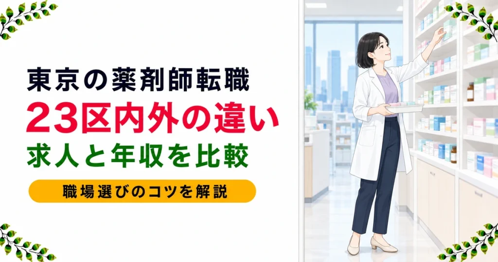東京の薬剤師転職ガイド｜求人・年収の実態と23区内外の違いを解説
