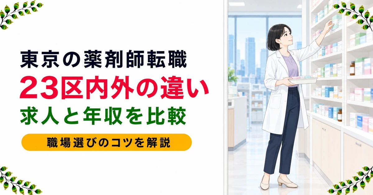 東京の薬剤師転職ガイド|求人・年収の実態と23区内外の違いを解説