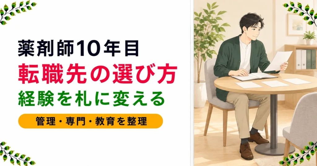 薬剤師10年目の転職先の選び方｜経験は強みではない現実