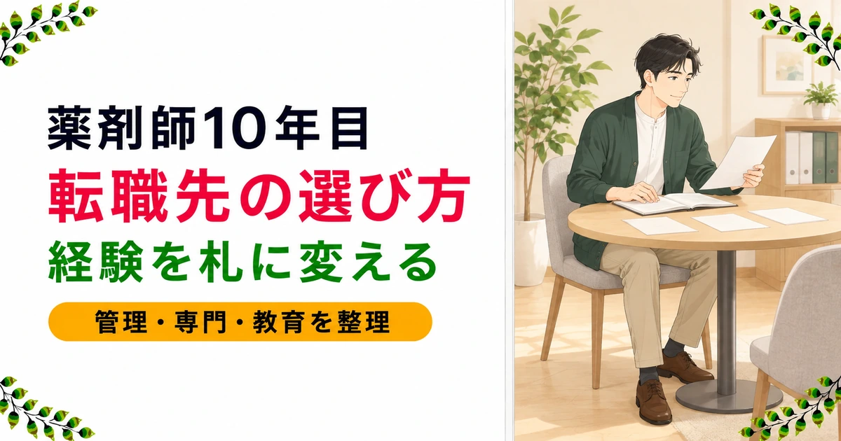 薬剤師10年目の転職先の選び方|経験は強みではない現実