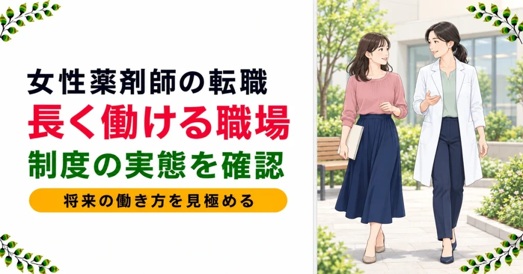 女性薬剤師が転職した体験談｜長く働ける職場の見極め方