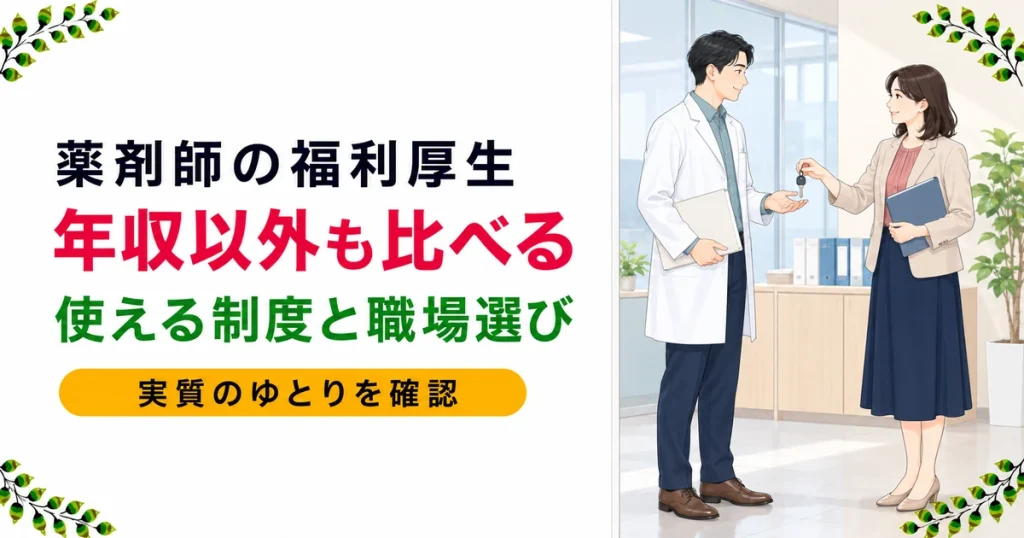 薬剤師の福利厚生が充実した職場の選び方｜法定・法定外の違いと業態別の傾向を現役薬剤師が解説